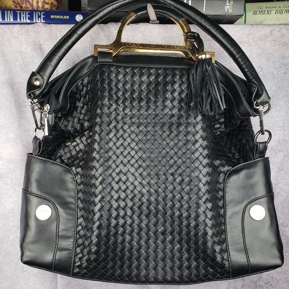 JM New York, Hand Bag, Black Leather. Large sz. Gently used - Picture 2 of 6